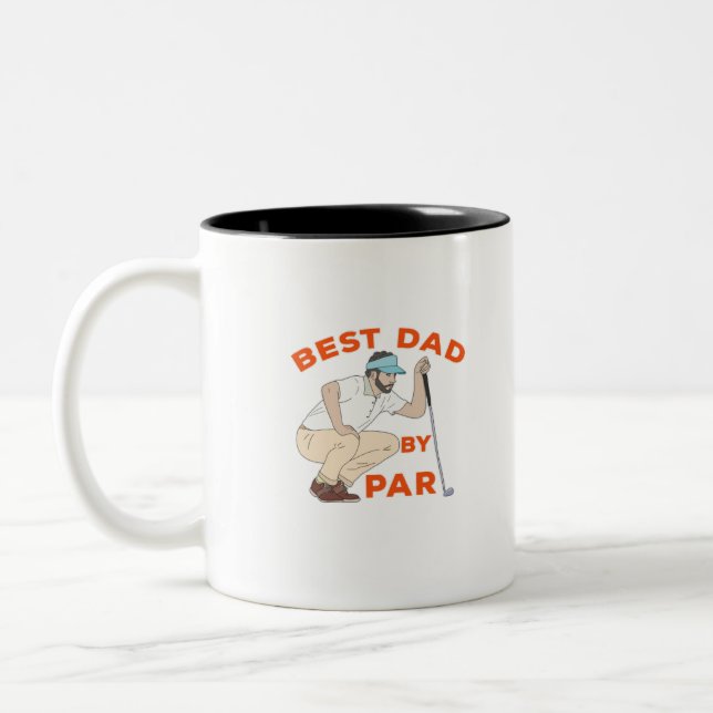 Best Dad By Par Two-Tone Coffee Mug (Left)
