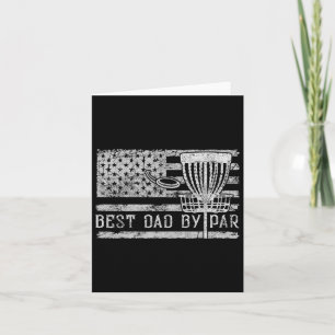Best Dad By Par Vintage American Flag Disc Golf Fa Card