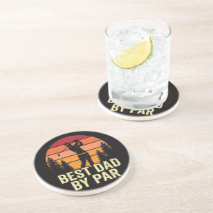 Best Dad By Par Vintage Golf Coaster