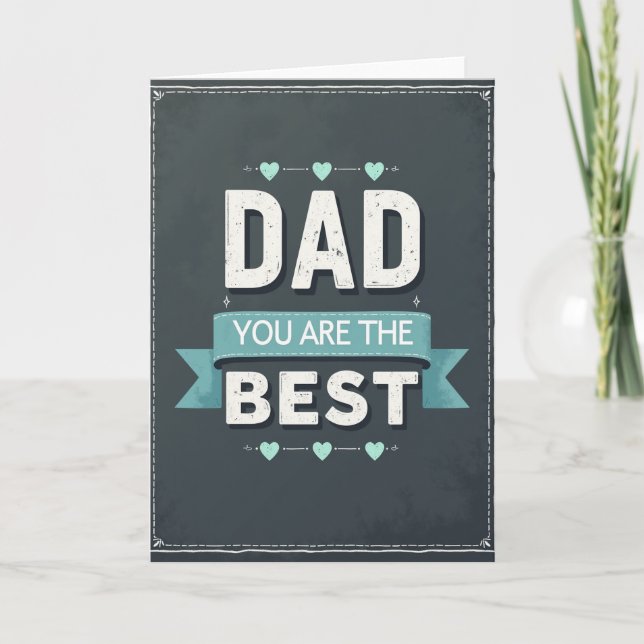 Best Dad Chalkboard Fathers Day Card (Front)