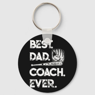 Best Dad Coach Ever Baseball Fathers Day Keychain