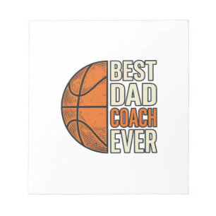 Best Dad Coach Ever Basketball Vintage Vector Desi Notepad