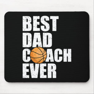 Best Dad Coach Ever Father Daddy Papa Bysketbyll P Mouse Pad