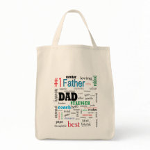 Best Dad Colourful Word Cloud Tote Bag