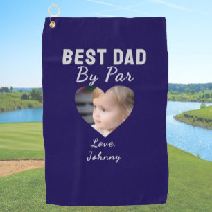 Best Dad Custom Kids Photo Blue Personalized Golf Towel