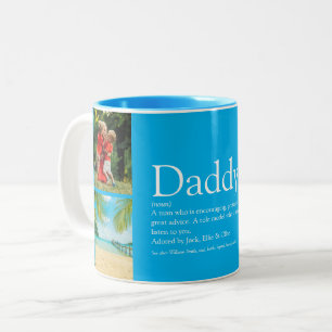 Best Dad Daddy Father Definition 4 Photo Sky Blue Two-Tone Coffee Mug