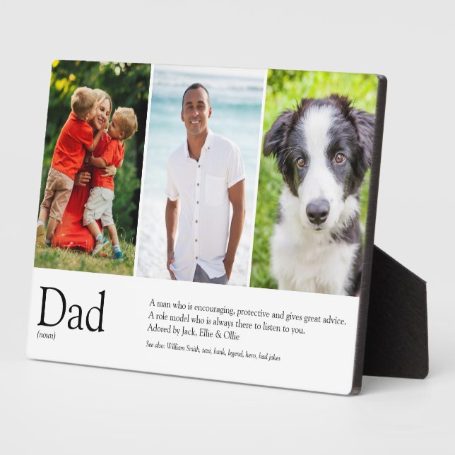 Best Dad, Daddy, Father Ever Definition 3 Photo Plaque (Side)
