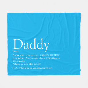 Best Dad Daddy Father Ever Definition Fun Sky Blue Fleece Blanket
