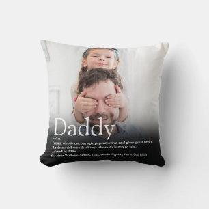 Best Dad, Daddy, Father Ever Definition Photo Throw Pillow