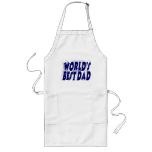 Best Dad dark blue 3d text Long Apron
