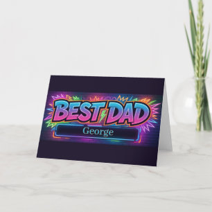 "BEST DAD" Design with Placeholder for Custom Name Card