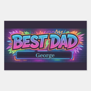 "BEST DAD" Design with Placeholder for Custom Name Sticker