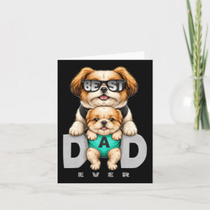 Best Dad Dog Funny Fathers Day Gift Cute Puppy Card