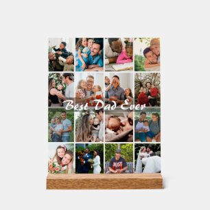 Best Dad Ever 12 Photo Collage Personalized Father Acrylic Sign