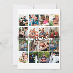 Best Dad Ever 16 Photo Collage Personalized Father Card