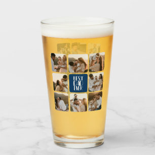 Best Dad Ever 16 Photo Handwritten Script Glass
