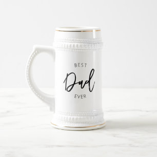 Best Dad Ever 22oz White & Gold Beer Stein