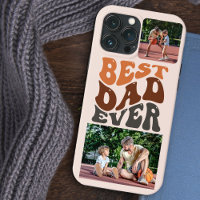 Best Dad Ever 2 Photo and Groovy Retro Typography