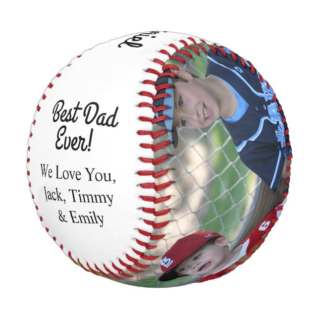 Best Dad Ever 2 Photo Collage Father’s Day Baseball (Angled)