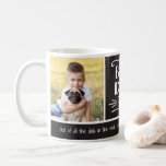 Best Dad Ever | 2 Photo Custom Colour Mug<br><div class="desc">Showcase 2 of your favourite photos for a personalized gift for dad. Makes a great Father's Day gift!  The background colour (shown in muted black) behind the text can be customized to any colour you'd like.</div>