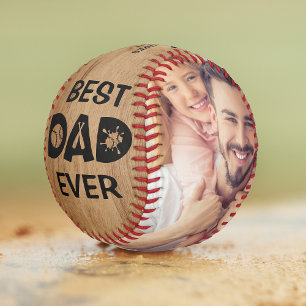 Best Dad Ever 2 Photo Fathers Day Gift Softball