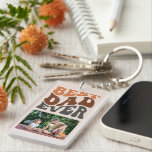 Best Dad Ever 2 Photo Groovy Retro Typography Keychain<br><div class="desc">Best Dad Ever 2 photo keychain - fun and useful photo gift for dad for father's day etc. The design is lettered in groovy retry typography and the template is set up for you to add two of your favourite photos. Your pictures are displayed in landscape horizontal format and if...</div>