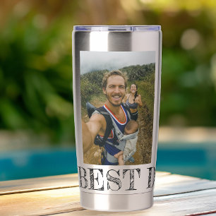 Best dad ever 2 photo personalized insulated tumbler