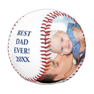 Best Dad Ever 2 Photo RWB Baseball