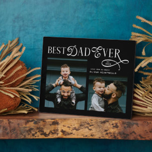  Best Dad Ever 2 Photos Modern Fathers Day Gifts Plaque