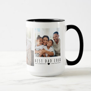 Best Dad Ever 3 Family Photo Collage Custom Coffee Mug