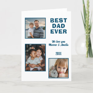 Best Dad Ever 3 Photo Collage Father's Day Holiday Card