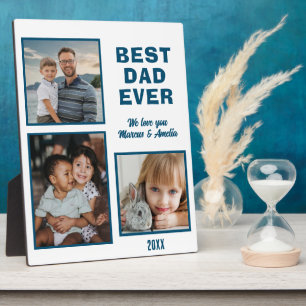 Best Dad Ever 3 Photo Collage Father's Day  Plaque