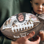 Best Dad Ever 3 Photo Collage Football<br><div class="desc">Dad will love this personalized football with photos of his favourite people. The text reads,  Best Dad Ever with room for your personalization.  PHOTO TIP: For the best results,  use vertical photos for each end and one square photo for the centre photo.</div>