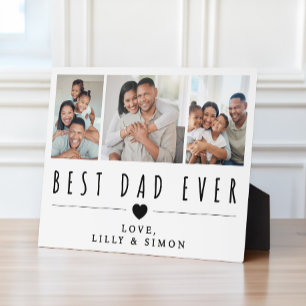 Best Dad Ever   3 Photo Collage Personalized 8×10  Plaque