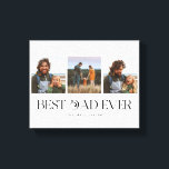 Best Dad Ever |  3-Photo Father's Day Retro Canvas Print<br><div class="desc">Customizable father's day photo block featuring 3 photos of your own with a fun typography font beneath it that says "best dad ever." Perfect keepsake gift for the father.</div>