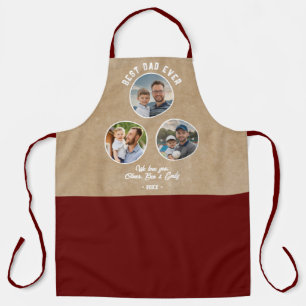 Best Dad Ever 3 Photos Father`s Day Keepsake Apron