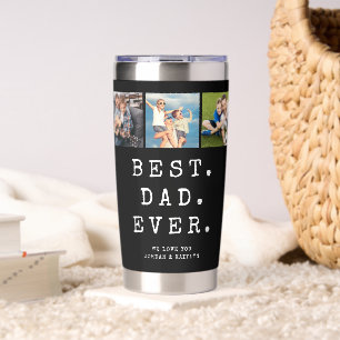 BEST DAD EVER 3 Photos Personalized Insulated Tumbler