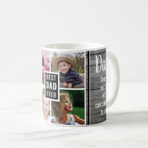 Best Dad Ever 4 Photo Collage Father's Day  Wood  Coffee Mug