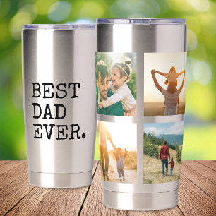 Best Dad Ever 4 Photo Collage Insulated Tumbler