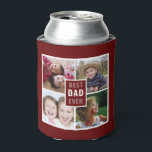 Best Dad Ever 4 Photo Collage Personalized Maroon  Can Cooler<br><div class="desc">The perfect gift for fathers's day, dad birthday and holidays  - A 4 photo collage and typography print with the words BEST DAD EVER!</div>