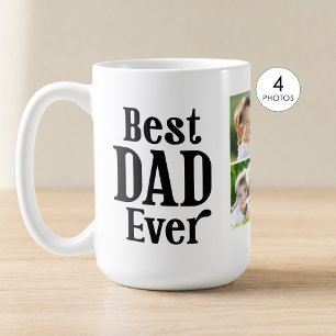 Best Dad Ever 4 Photo Personalized Coffee Mug