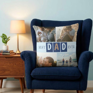 Best Dad Ever 4 Photo  Throw Pillow