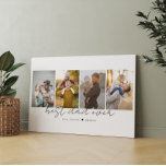 Best Dad Ever 4 Photos Dad Cutout Photo Collage Canvas Print<br><div class="desc">This is a canvas featuring 4 photos,  the text best dad ever and your custom message. This is the perfect gift for dad for father’s day,  his birthday or Christmas.
Photos by prostooleh / Freepik.</div>