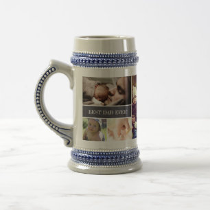 Best Dad Ever 5 Photo Collage Father's day Beer Stein