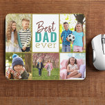 Best Dad Ever 5 Photo Collage Mouse Pad<br><div class="desc">Custom photo mouse pad for the best dad ever! The photo template is set up for you to add 5 of your favourite family pictures which frame the wording "Best Dad ever". Useful personalized gift for your dad for father's day.</div>