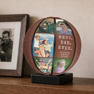 BEST DAD EVER 5 Photos Personalized Custom Mini Basketball