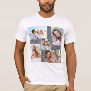 Best Dad Ever 5 Picture Family Photo Collage T-Shirt