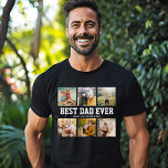 BEST DAD EVER 6 Photo Collage Cool Fathers Day T-Shirt<br><div class="desc">Trendy Instagram style Father's Day T-shirt with 6 custom family photos alongside trendy sporty typography reading BEST DAD EVER. Fully customizable message.</div>