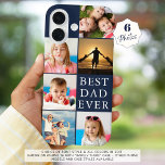 BEST DAD EVER 6 Photo Collage Navy Blue iPhone 16 Case<br><div class="desc">Create a BEST DAD EVER photo cell phone case featuring an easy-to-upload photo collage template with 6 pictures in your choice of colours (shown with white text on a navy blue background). Choose another font style and all colours in EDIT. PHONE OPTIONS: The sample is shown on the Apple iPhone...</div>