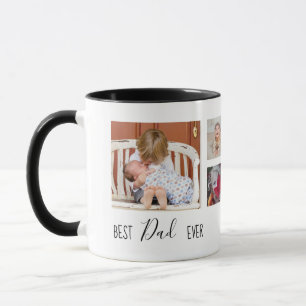 Best Dad Ever 6 Photo Collage White Mug